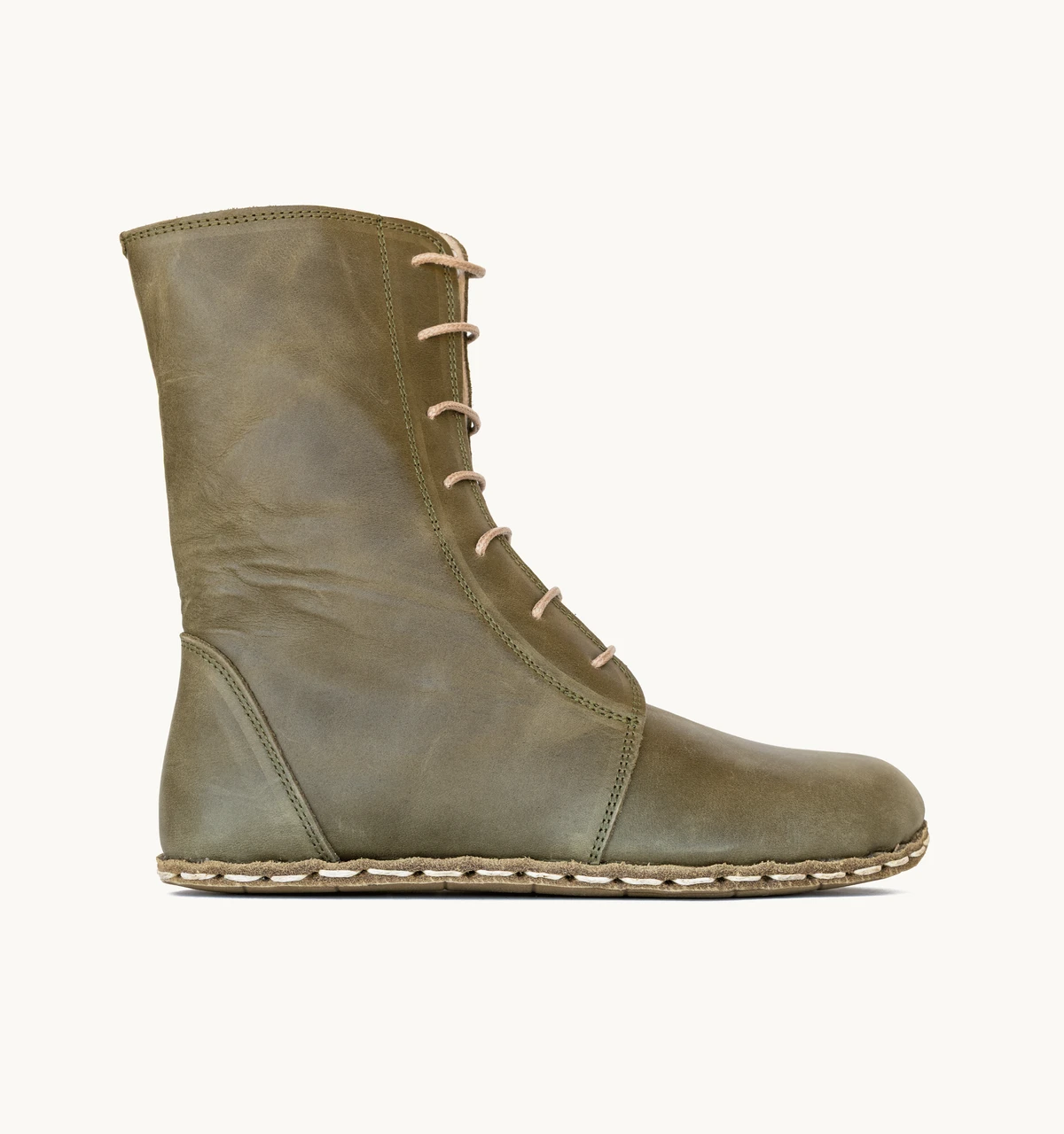 Women's Barefoot Leather Ankle Boot — Olive Crazy