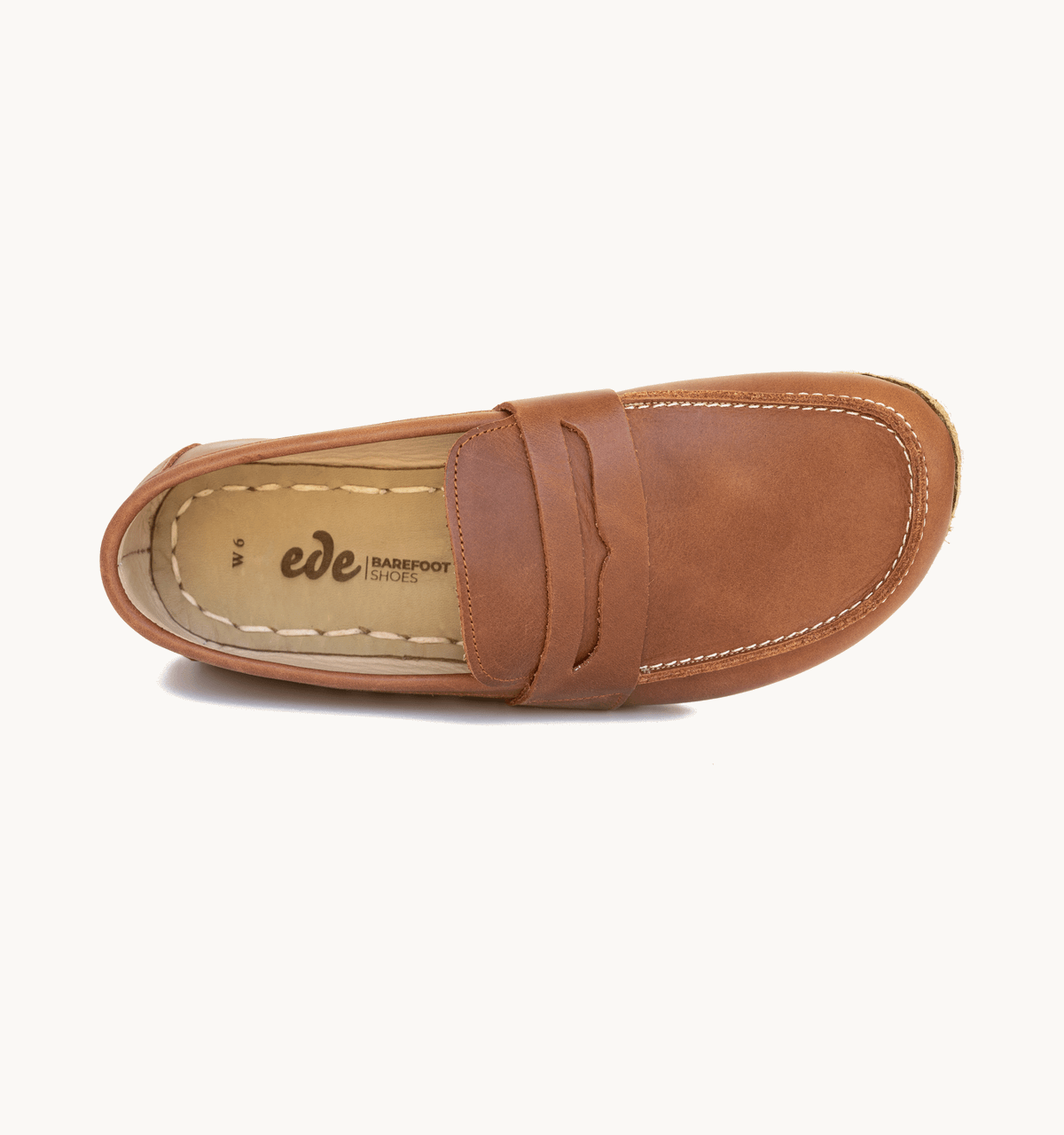 Men's Barefoot Leather Penny Loafer — Umber