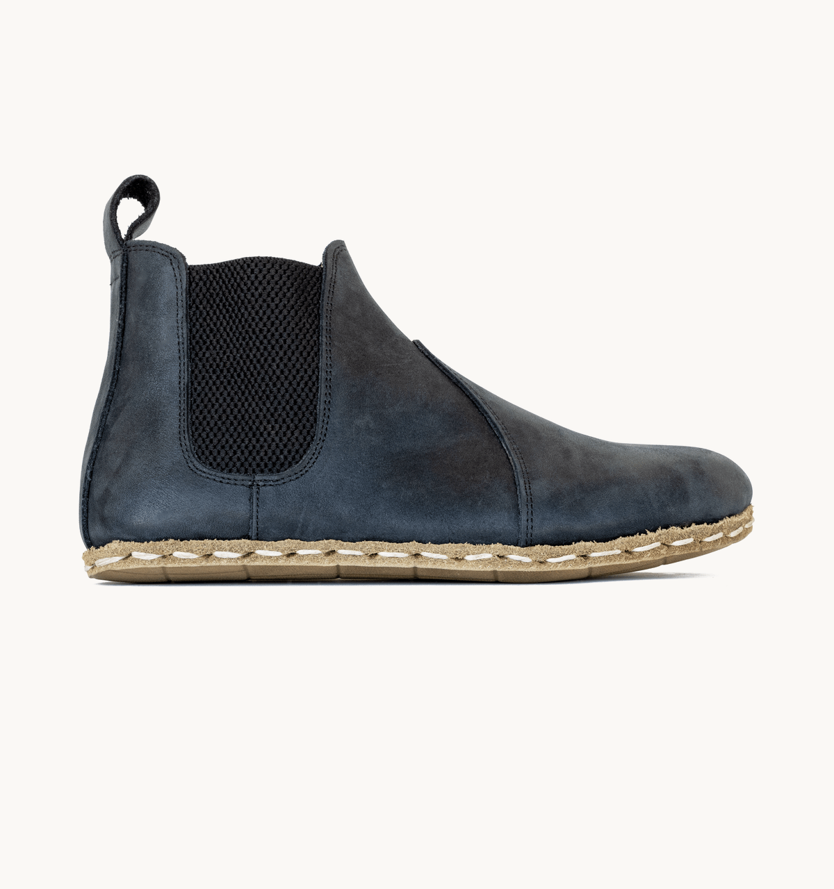 Men's Barefoot Leather Chelsea Boot — Raven Black