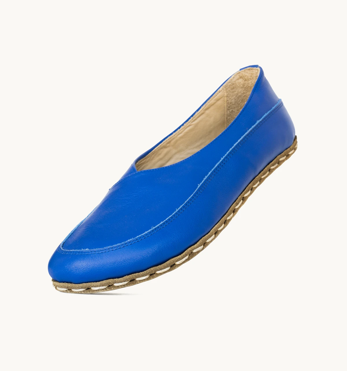 Women's Barefoot Leather Flat — Azure