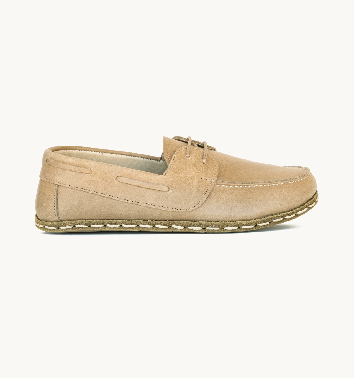 Men's Barefoot Leather Boat Shoe — Sand Crazy