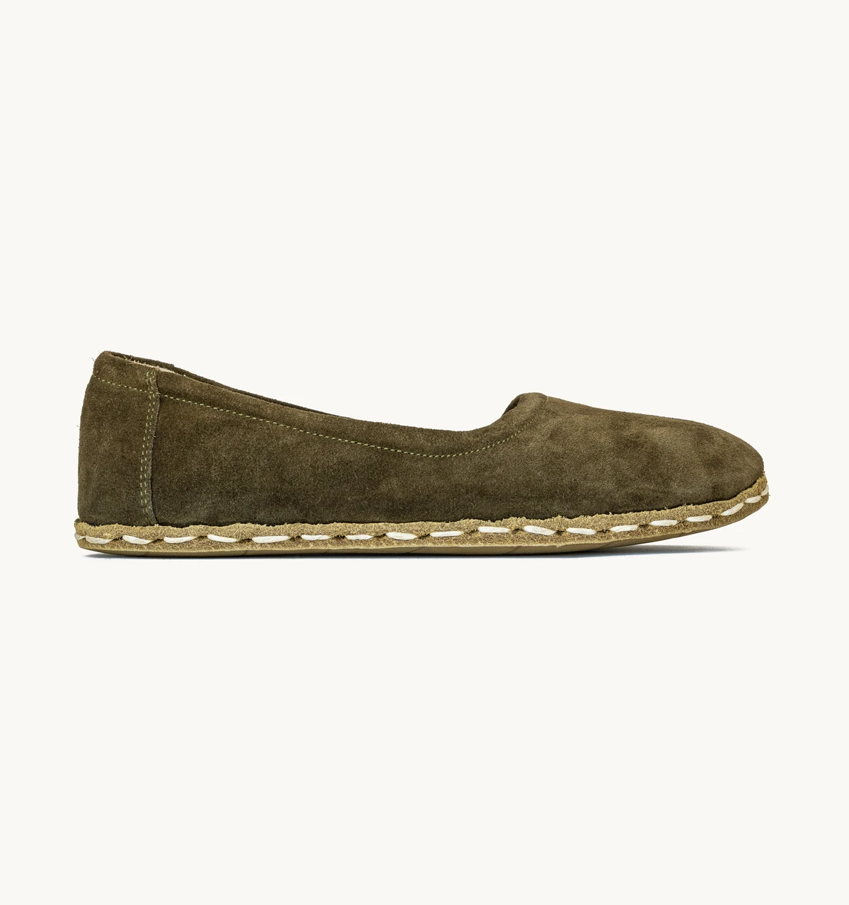 Women's Barefoot Leather Ballet Flat — Moss