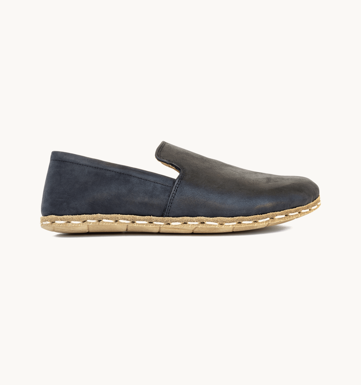 Men's Barefoot Leather Loafer — Raven Black