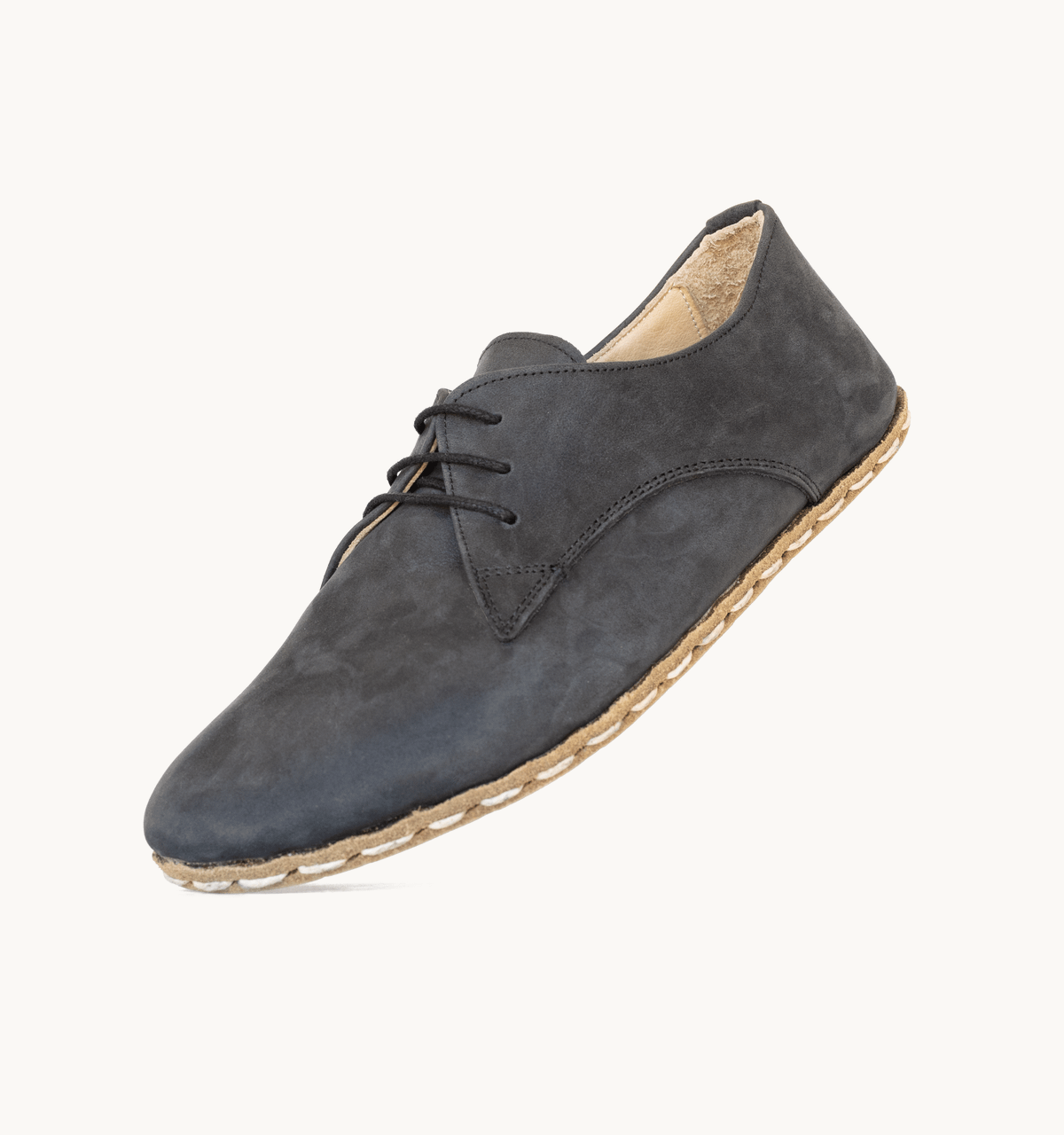 Men's Barefoot Leather Oxford — Raven Black