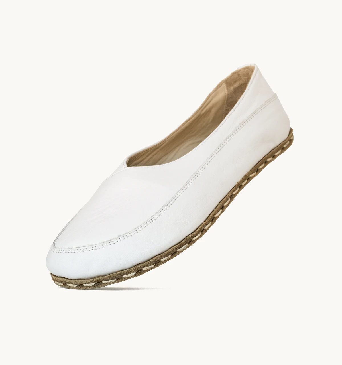 Women's Barefoot Leather Flat — Cloud