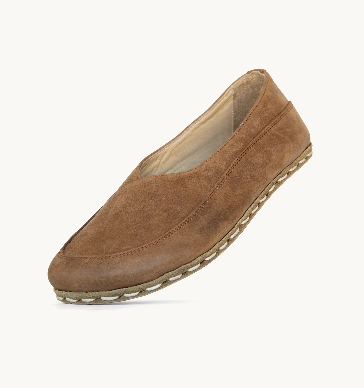 Women's Barefoot Leather Flat — Hickory