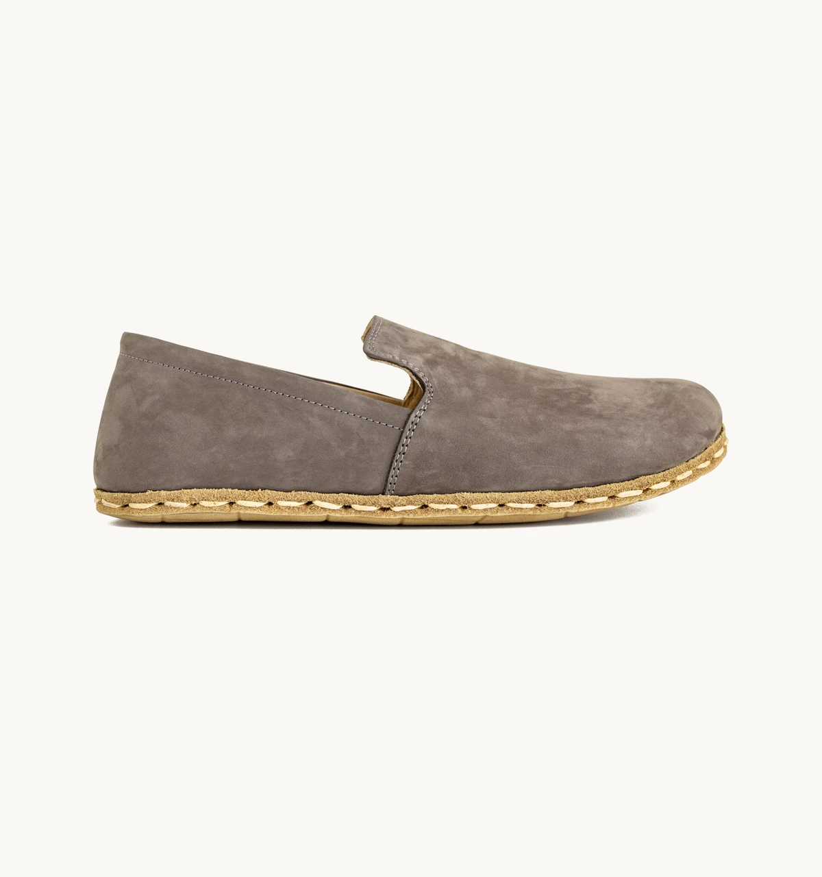 Men's Barefoot Leather Loafer — Ashen Nubuck