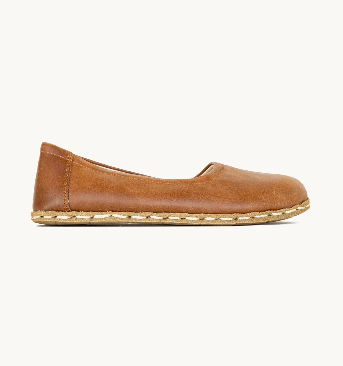 Women's Barefoot Leather Ballet Flat — Umber