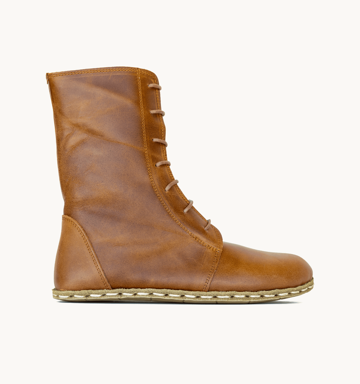 Men's Barefoot Leather Ankle Boot — Umber