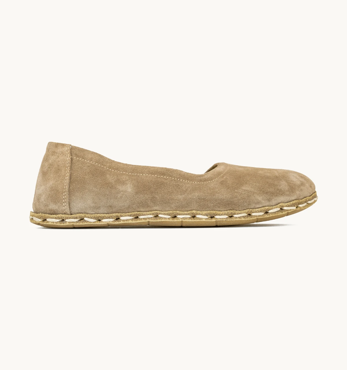 Women's Barefoot Leather Ballet Flat — Beige Dawn
