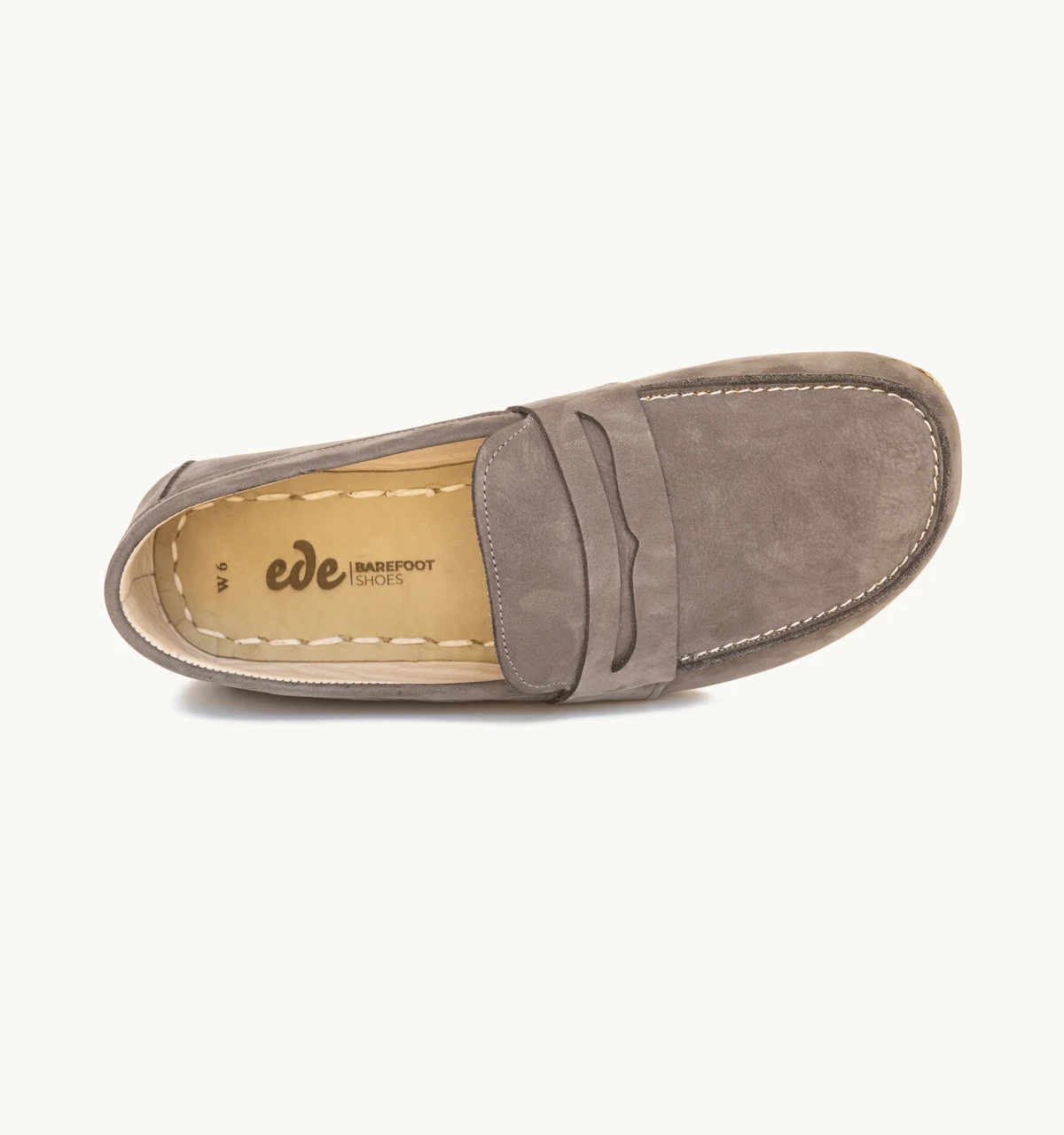 Women's Barefoot Leather Penny Loafer — Ashen