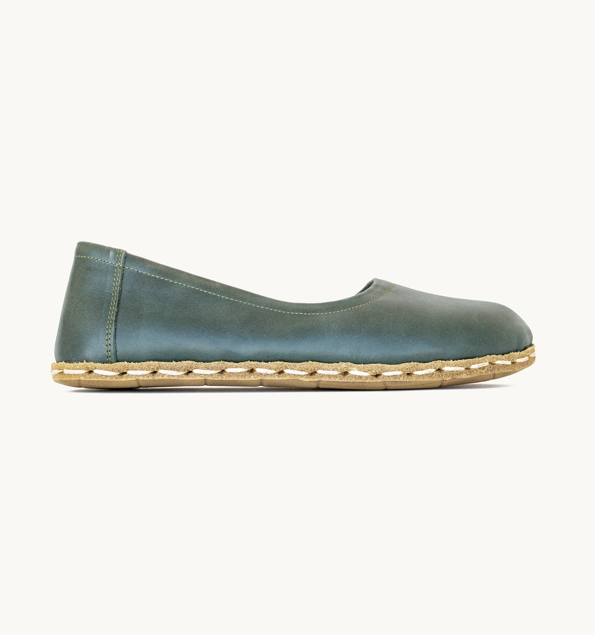Women's Barefoot Leather Ballet Flat — Evergreen