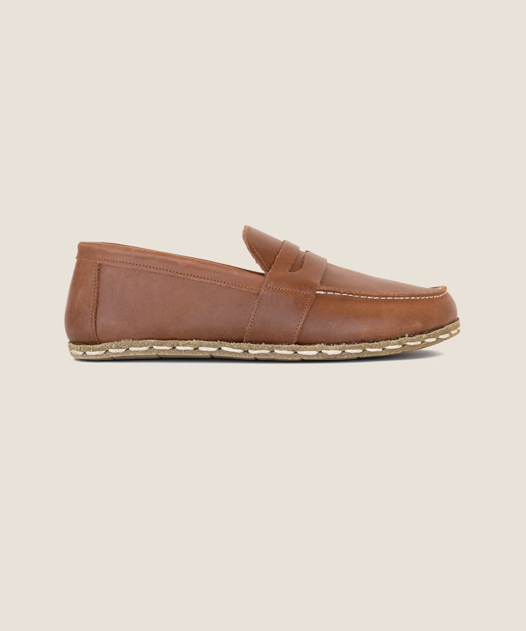Women's Barefoot Leather Penny Loafer — Umber