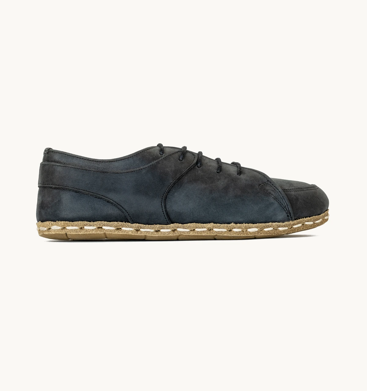 Men's Barefoot Leather Sneaker — Raven Black