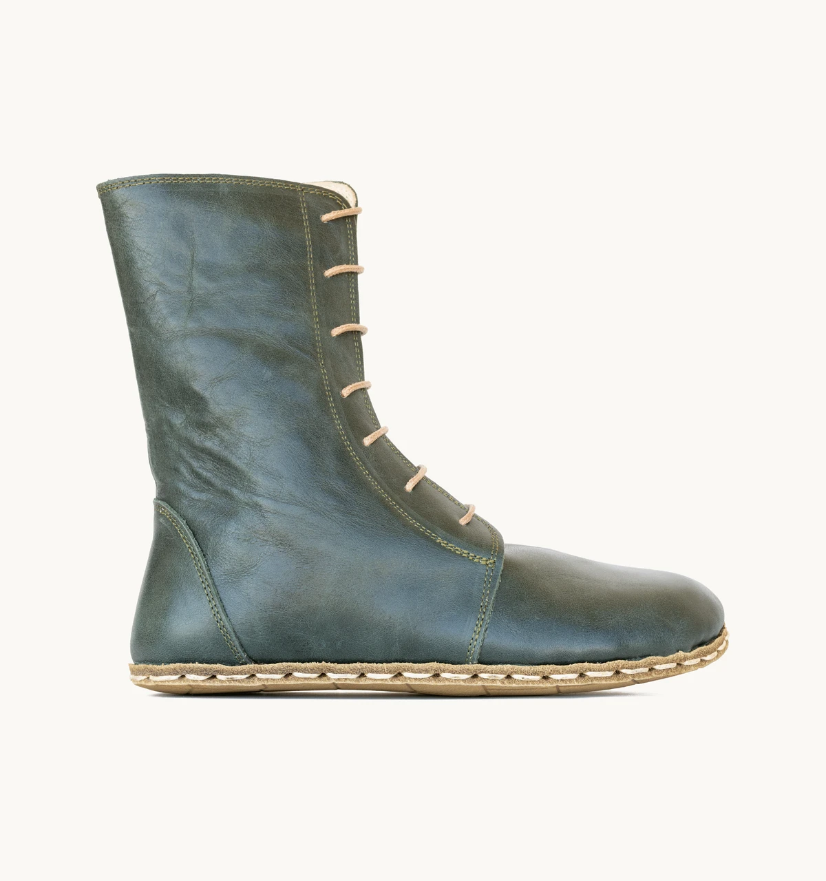 Women's Barefoot Leather Ankle Boot — Evergreen