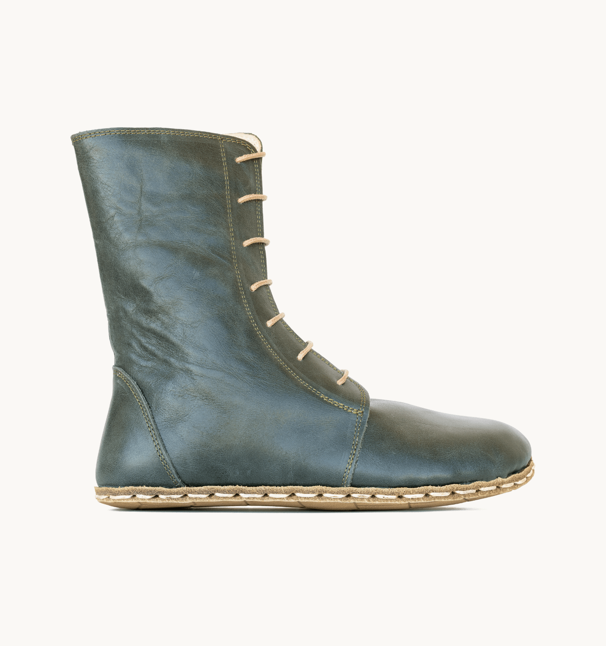 Men's Barefoot Leather Ankle Boot — Evergreen