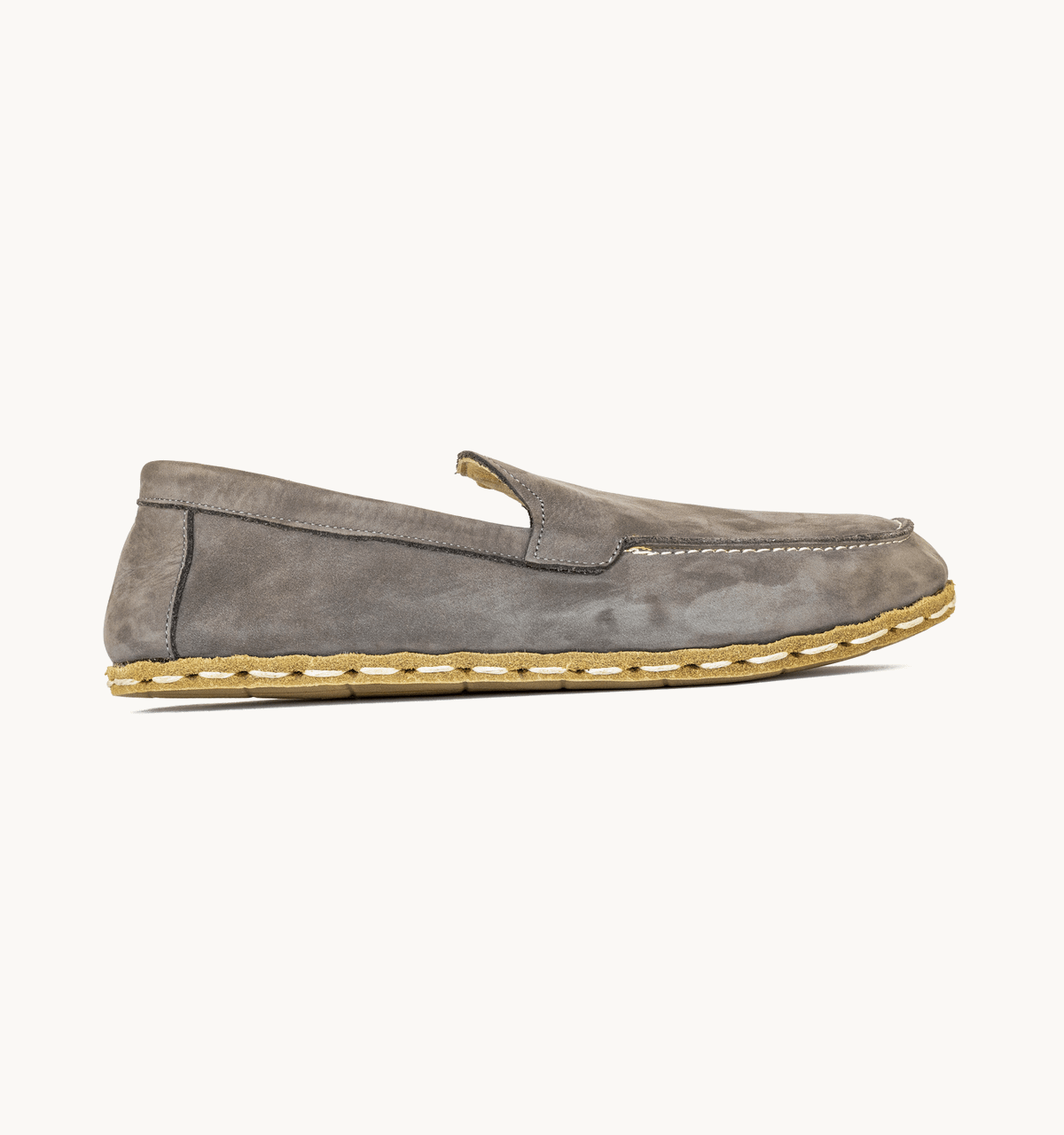 Men's Barefoot Leather Moccasin — Ashen Nubuck