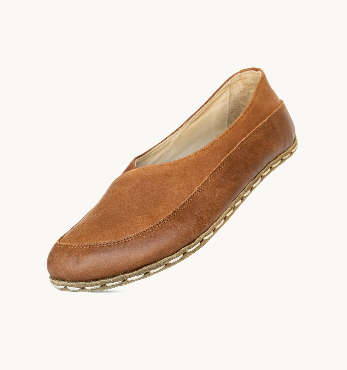Women's Barefoot Leather Flat — Umber