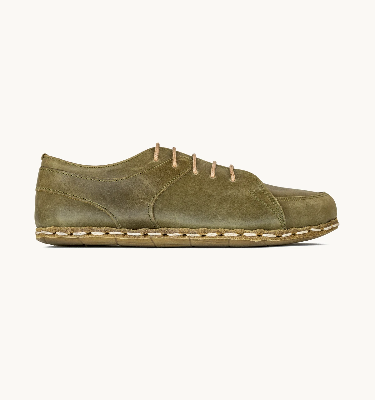 Women's Barefoot Leather Sneaker — Olive