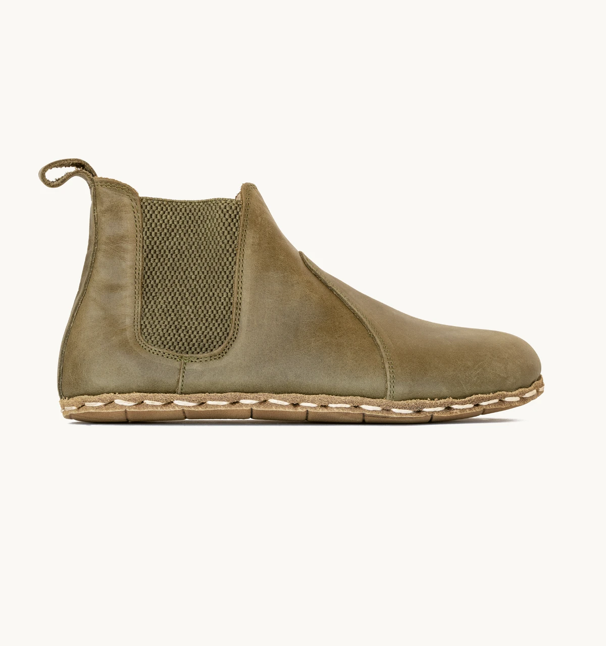 Women's Barefoot Leather Chelsea Boot — Olive