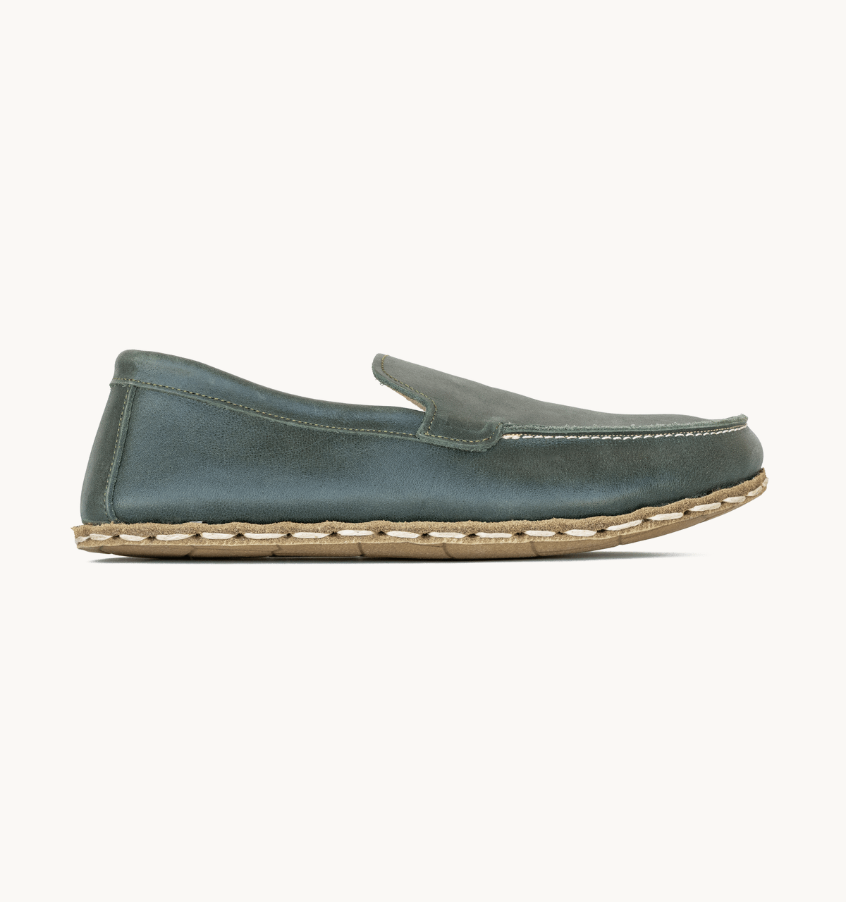 Men's Barefoot Leather Moccasin — Evergreen