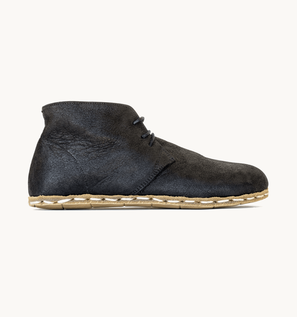 Men's Barefoot Leather Chukka Boot — Raven Black